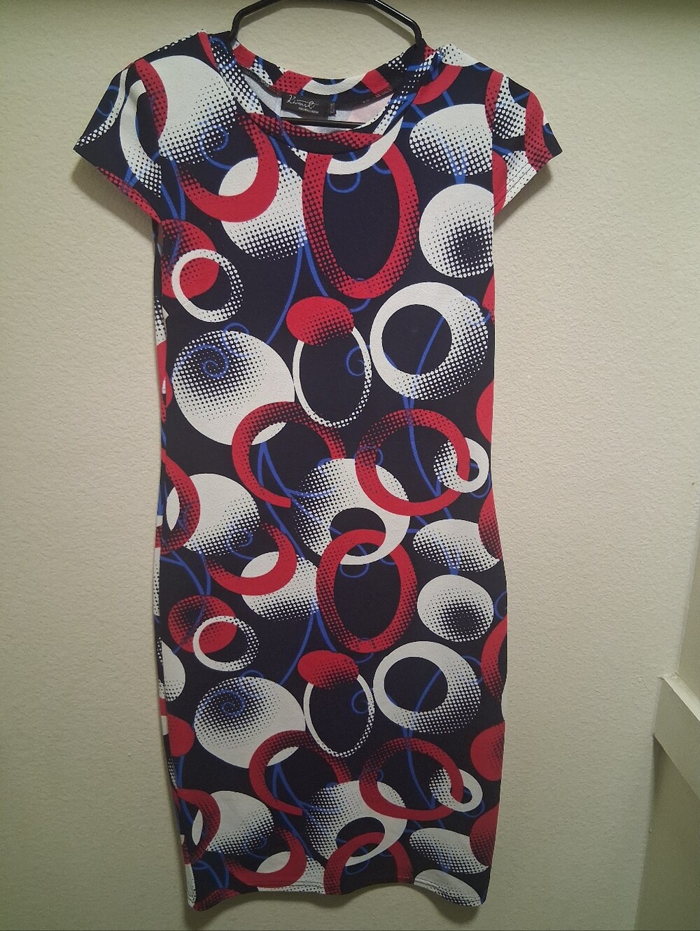 Kivari Navy, Red & White Geometric Circle Girls' Dress